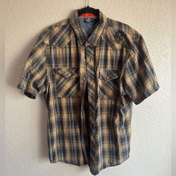 Harley-Davidson Men’s Plaid Button-Up Shirt — Size XL - Picture 7 of 10